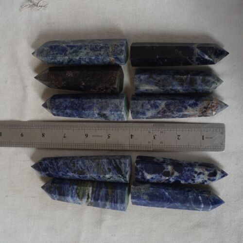 2KG 20Pcs 4.4LB Natural Blue Sodalite Crystal Point Tower Obelisk Polished Healing