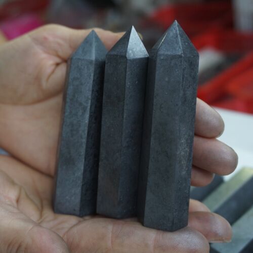 18Pcs 1kg Natural Shungite Protect Radiation Crystal Point Tower Healing Russia