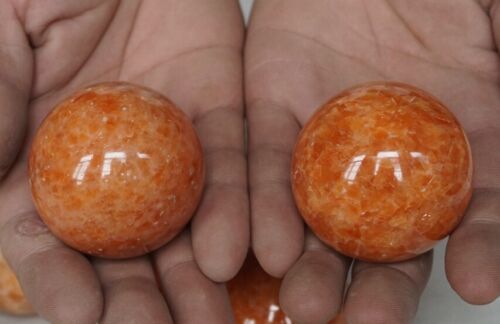 2KG 4.4LB 8-9Pcs Natural Sunstone Quartz Crystal Sphere Ball Polished Healing Brazil