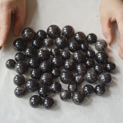 2.2LB 50Pcs Natural Black Dark Smoke Quartz Crystal Sphere Ball Polished Healing