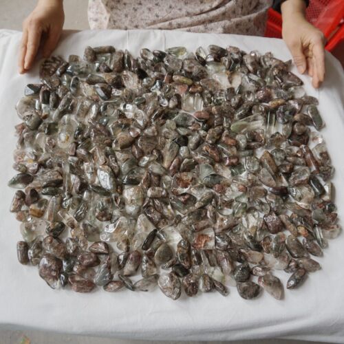 11LB 5KG 360Pcs Natural Phantom Ghost Clear Quartz Crystal Stone Tumbled Healing Brazil Wholesales Lots