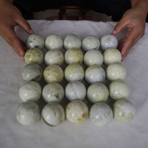 5kg 11LB 25Pcs Natural Serpentine Jade Crystal Sphere Ball Liaoning Province China