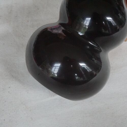 5 Pieces 2.6kg 3.8" Natural Black Obsidian Quartz Crystal Luck Gourd Carving Healing 10cm