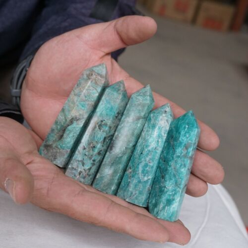 2KG 4.4LB 28Pcs Natural Green Amazonite Quartz Crystal Points Tower Wand Healing