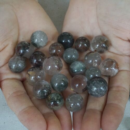 1KG 2.2LB 175Pcs Tiny Natural Phantom Ghost Clear Quartz Crystal Sphere Ball Healing