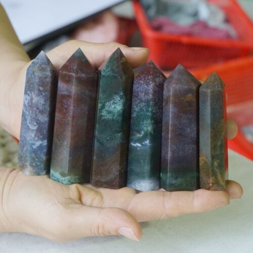 5KG 11LB 55Pcs Natural Ocean Jasper Onyx Quartz Crystal Point Tower Polished Healing