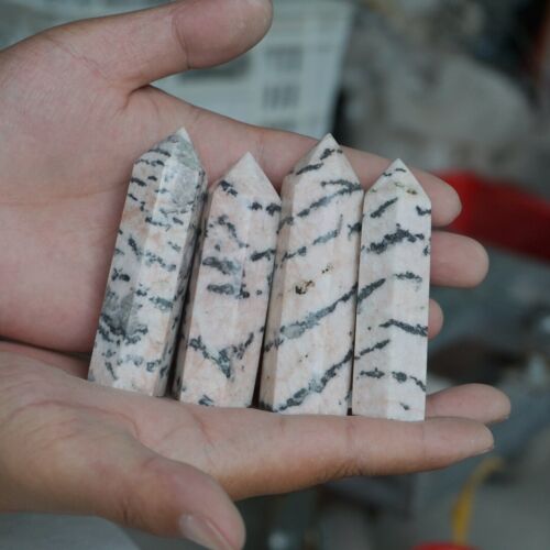 5KG 11LB 65Pcs Natural Pink Zebra Rock Jasper Crystal Point Tower Healing Sinkiang