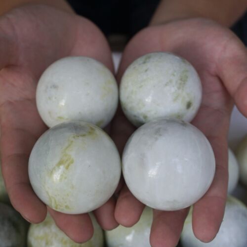 5kg 11LB 25Pcs Natural Serpentine Jade Crystal Sphere Ball Liaoning Province China