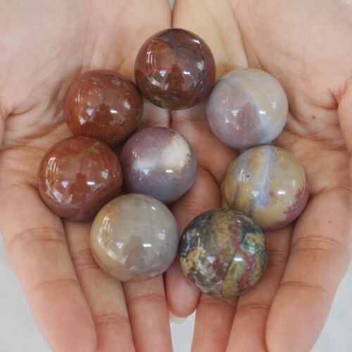 1KG 2.2LB 33Pcs Natural Ocean Jasper Onyx Quartz Crystal Sphere Ball Healing 26-29mm