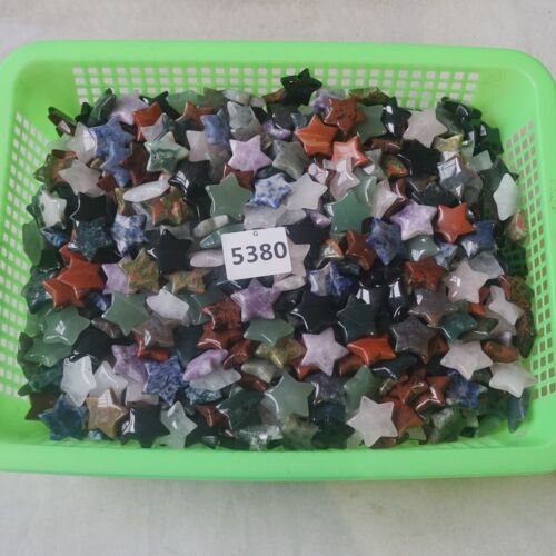 2KG 234Pcs 4.4LB Natural Quartz Crystal Jasper Pentagram Stars Mixed Stone Healing 3cm