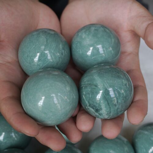 4.8kg 10.5LB 30Pcs Natural Green Jasper Quartz Crystal Sphere Ball Polished Healing