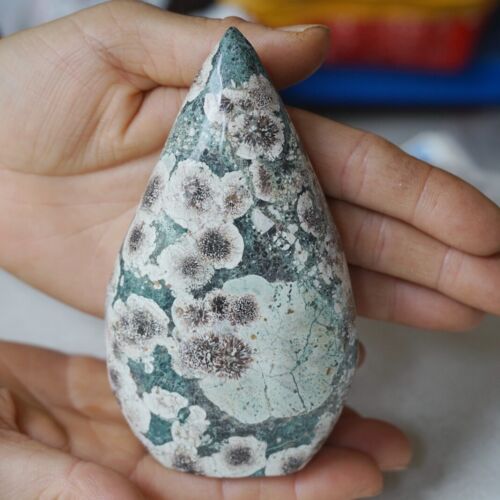 2.4KG 5.2LB 10Pcs Natural Green Sakura Jasper Crystal Point Flame Palm Stone Healing