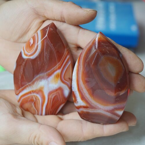 1.8KG 3.8LB 10Pcs Natural Red Carnelian Agate Crystal Point Flame Palm Stone Healing