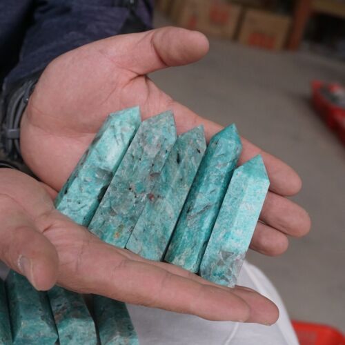 2KG 4.4LB 28Pcs Natural Green Amazonite Quartz Crystal Points Tower Wand Healing