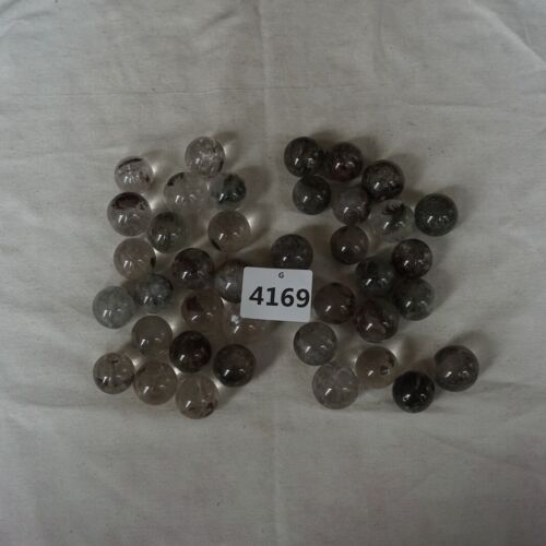 2KG 100Pcs Natural Phantom Ghost Clear Quartz Crystal Sphere Ball Healing 20-28mm 