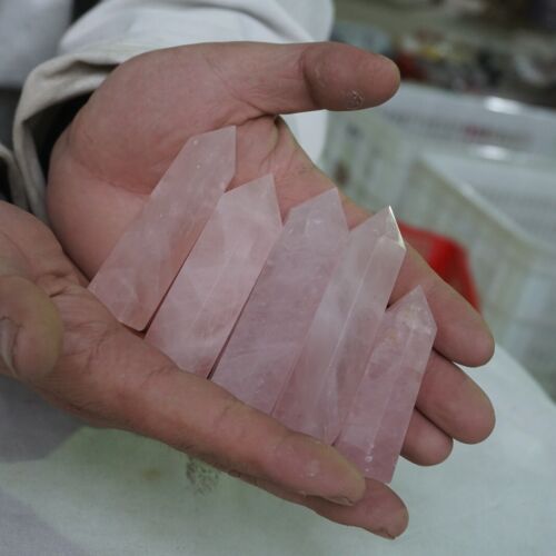 2KG 4.4LB 30Pcs Natural Pink Rose Quartz Crystal Point Tower Polished Healing