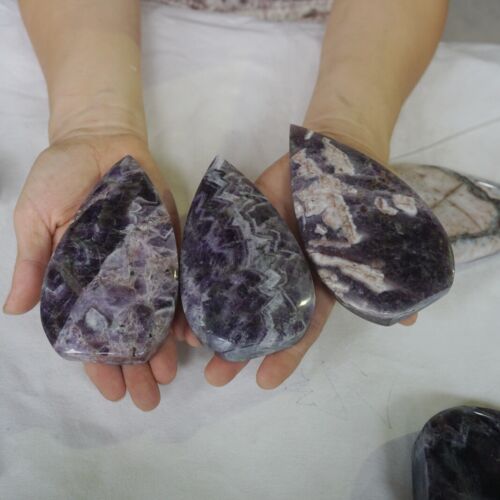 3KG 6.6LB 10Pcs Natural Phantom Chevron Amethyst Crystal Point Flame Palm Stone Healing