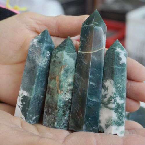 4.5KG 10LB 80Pcs Natural Moss Agate Carnelian Quartz Crystal Geode Tower Healing