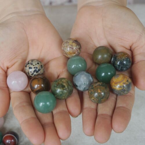 2Kg 180Pcs 4.4LB Natural Quartz Crystal Jasper Sphere Balls Mixed Stones Healing 2cm