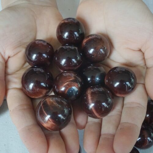 1KG 2.2LB 42Pcs Natural Red Tiger Eye Quartz Crystal Sphere Ball Healing 24-26mm