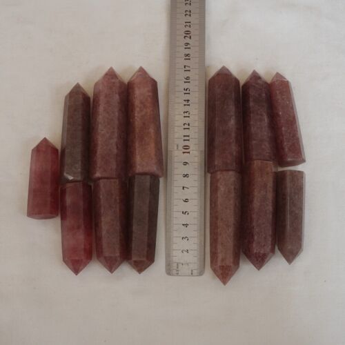 2KG 4.4LB 26Pcs Natural Red Strawberry Quartz Crystal Point Tower Fuchsite Healing