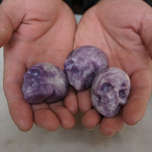 10 Pieces Small Natural Purple Mica Lepidolite Crystal Skull Healing Africa