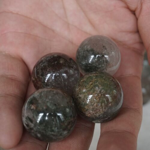 2KG 100Pcs Natural Phantom Ghost Clear Quartz Crystal Sphere Ball Healing 20-28mm 