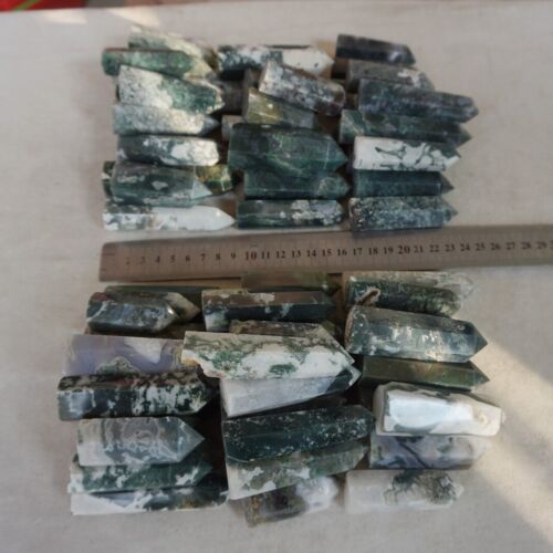 4.5KG 10LB 80Pcs Natural Moss Agate Carnelian Quartz Crystal Geode Tower Healing