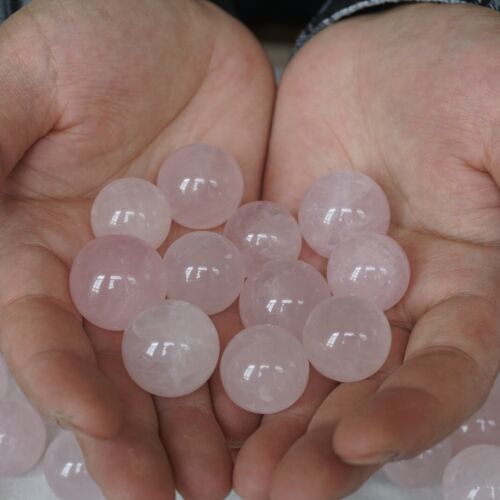 2kg 4.4LB 120Pcs Natural Small Pink Rose Quartz Crystal Sphere Ball Healing 19-23mm