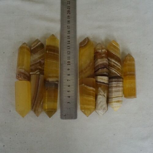 5KG 11LB 65Pcs Natural Yellow Fluorite Quartz Crystal Point Tower Healing Wholesale Lot