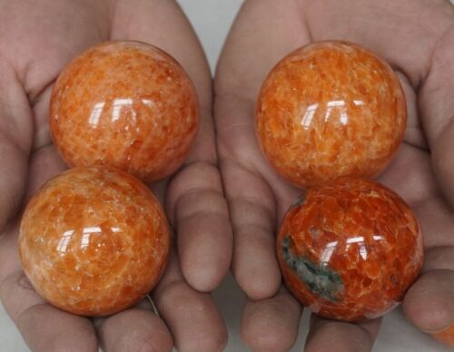 2KG 4.4LB 8-9Pcs Natural Sunstone Quartz Crystal Sphere Ball Polished Healing Brazil