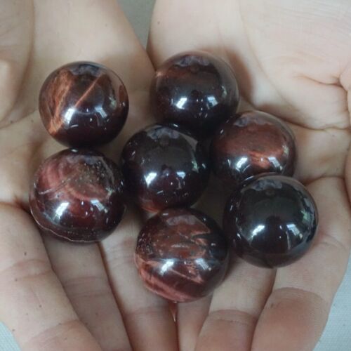 1KG 2.2LB 42Pcs Natural Red Tiger Eye Quartz Crystal Sphere Ball Healing 24-26mm