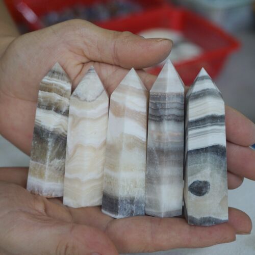 2KG 4.4LB 30Pcs Natural Mexico Banded Calcite Crystal Point Tower Polished Healing