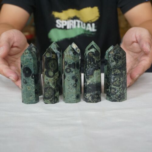 2KG 20Pcs 4.4LB Natural Stromatolite Kambara Crystal Jasper Stone Point Tower Healing