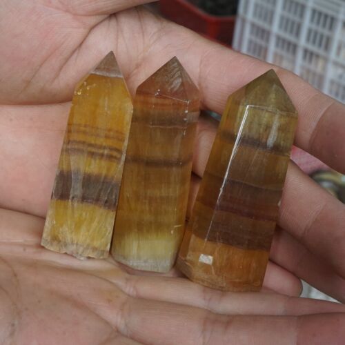 2KG 4.4LB 24Pcs Natural Yellow Fluorite Quartz Crystal Point Tower Healing Wholesale Price