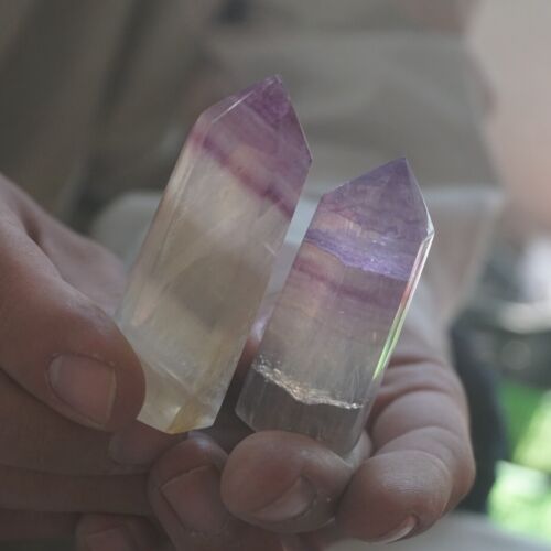 2kg 4.4LB 26Pcs Natural Rainbow Fluorite Quartz Crystal Point Tower Polished Healing