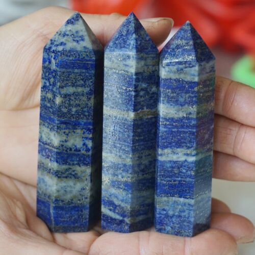 4.4LB 2KG 18Pcs Natural Lapis Lazuli & Pyrite Crystal Point Tower Healing Bulk