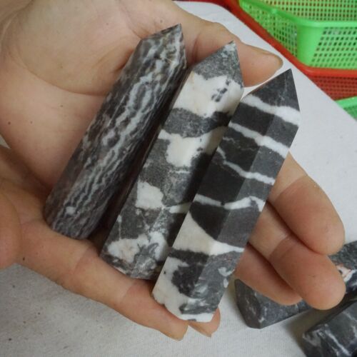 5KG 11LB 65Pcs Natural Zebra Rock Jasper Crystal Point Tower Healing Sinkiang Bulk