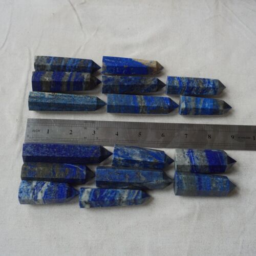 4.4LB 2KG 32Pcs Natural Lapis Lazuli & Pyrite Crystal Point Tower Healing