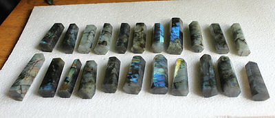 2KG 30Pcs 4.4LB Natural Rainbow Labradorite Gem Stone Crystal Points Polished Healing