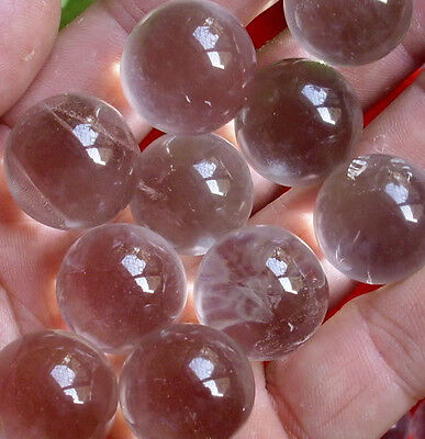 100 NATURAL CLEAR QUARTZ CRYSTAL SPHERES BALLS POLISHED HEALING 19-21mm