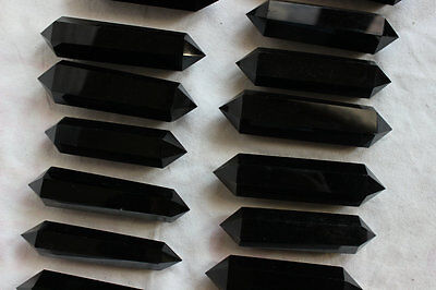 50 Pieces 2.2kg Natural Black Obsidian Crystal Double Points Wand Polished Healing