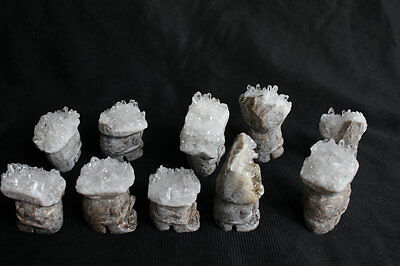 20 Pieces Natural Clear Quartz Crystal Cluster Skulls Carved Head Sculpture Healing Wholesales Lot