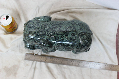 11.4KG 22.96LB Natural Stromatolite Kambara Jasper Crystal Elephants Carved Mother Baby