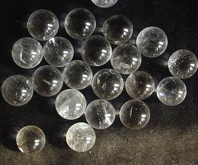 100 Pieces NATURAL CLEAR WHITE QUARTZ CRYSTAL SPHERES BALLS HEALING 23-26mm