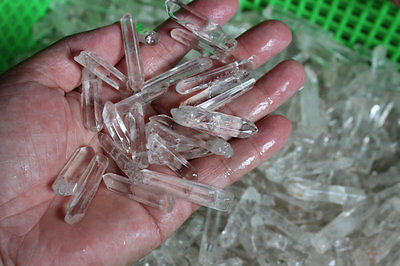 1000 Pieces Natural Clear Quartz Crystal Points With holes Pendants Polished Necklace