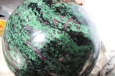 44kg 96.7LB Natural Ruby Green Zoisite Quartz Crtystal Sphere Ball Gem Stone Healing