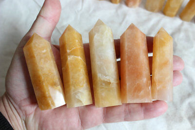 2kg 4.4LB 26 Pieces Natural Yellow Quartz Crystal Cherry Stone Point Tower Healing