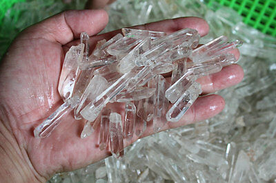 1000 Pieces Natural Clear Quartz Crystal Points With holes Pendants Polished Necklace