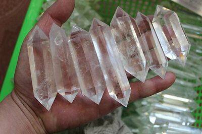 5kg 11LB Natural Clear Quartz Crystal Double Points Wands Healing Brazil Wholesales